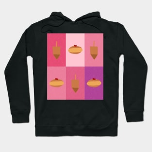 D&amp;D - Doughnuts and Dreidels Pink Grid Hoodie